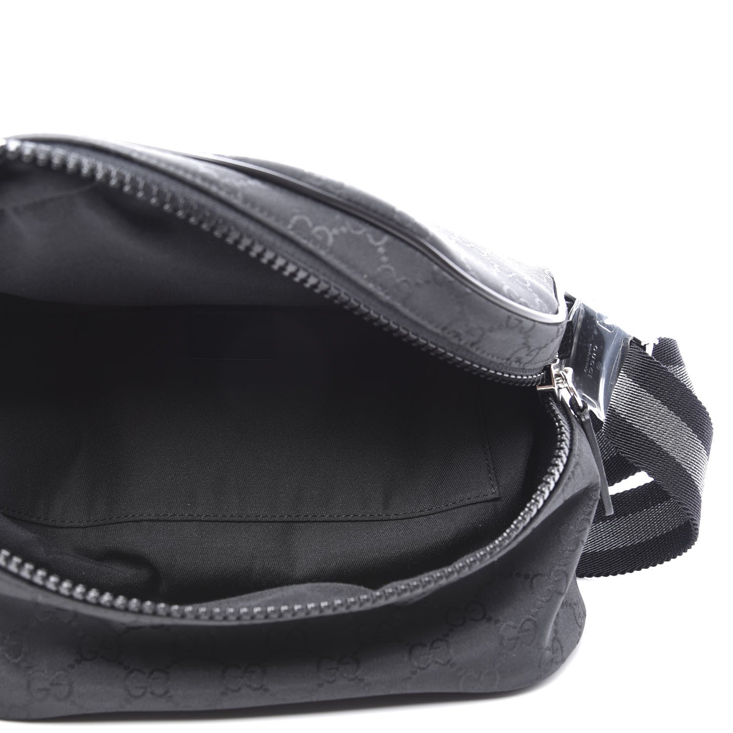 Gucci Nylon Monogram Fanny Pack Belt Bag Black 4 of 9