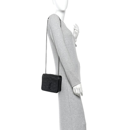 Saint Laurent Crinkled Calfskin Matelasse Monogram Niki Chain Wallet Black 2 of 10
