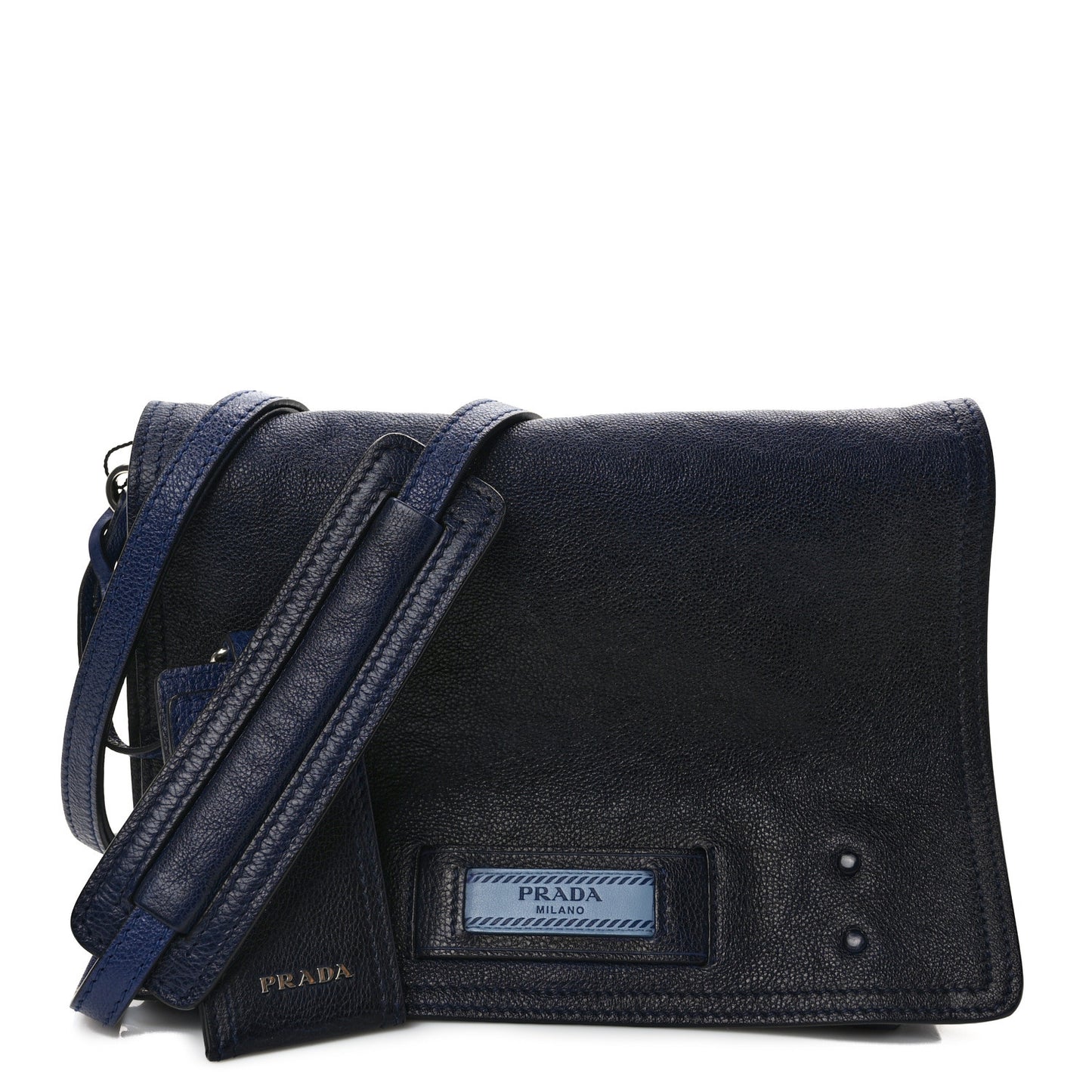 Glace Calf Etiquette Flap Inchiostro Astrale