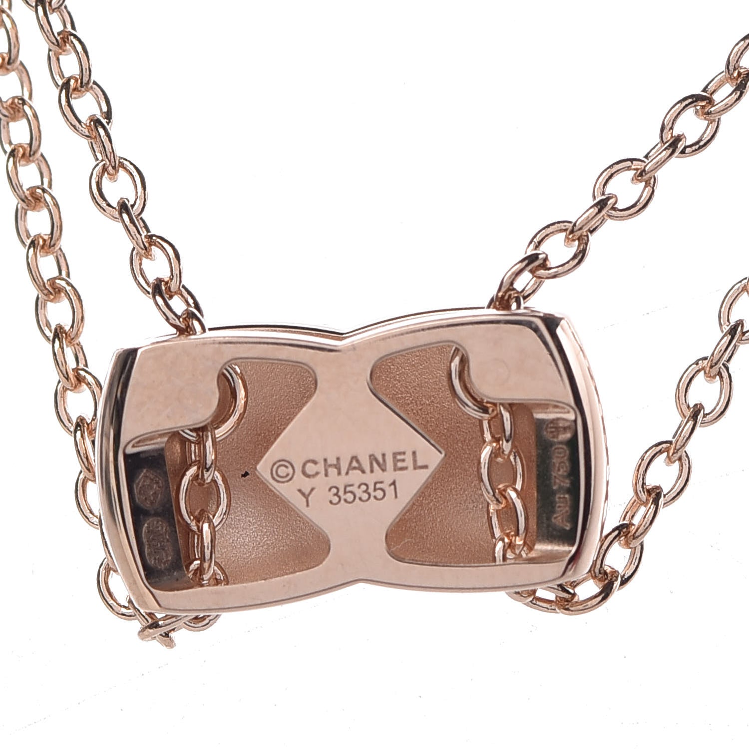 Chanel 18K Beige Gold Diamond Coco Crush Necklace 6 of 7
