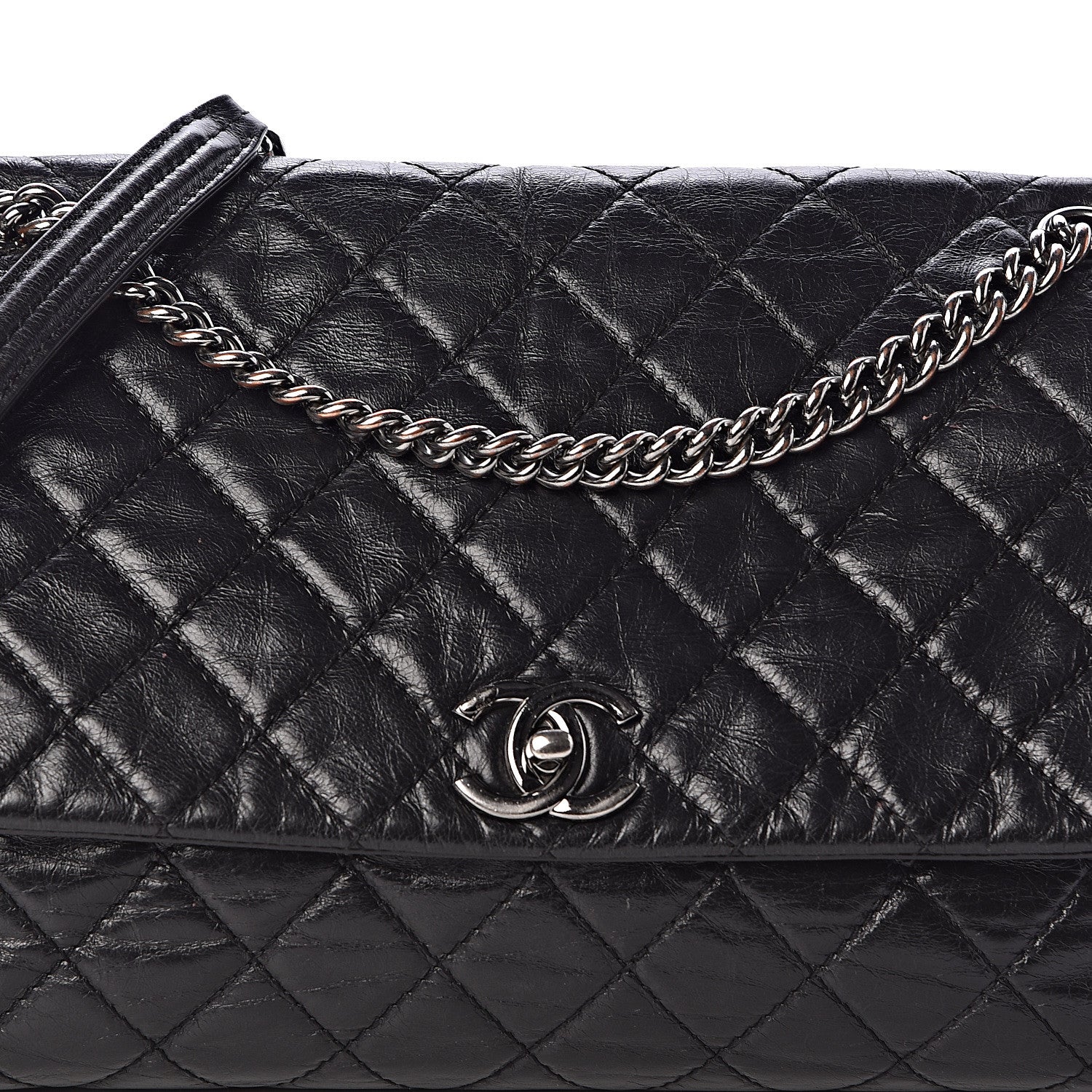 Chanel Glazed Calfskin Quilted Large Lady Pearly Flap Black 11 of 11