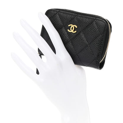 Chanel Caviar Quilted Zip Coin Purse Black 2 of 7