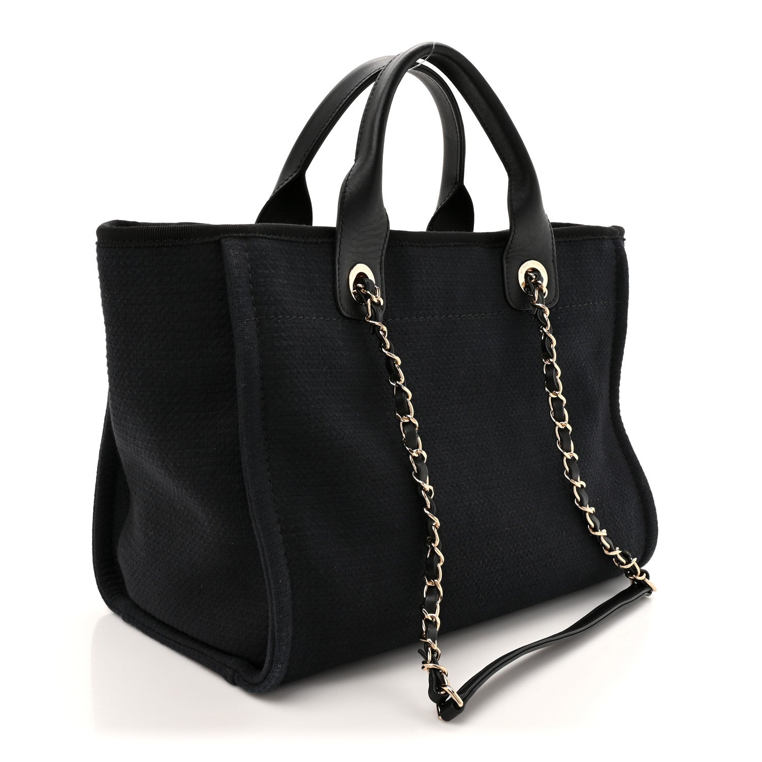 Chanel Mixed Fibers Small Deauville Tote Black 4 of 13