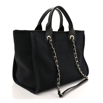 Chanel Mixed Fibers Small Deauville Tote Black 4 of 13