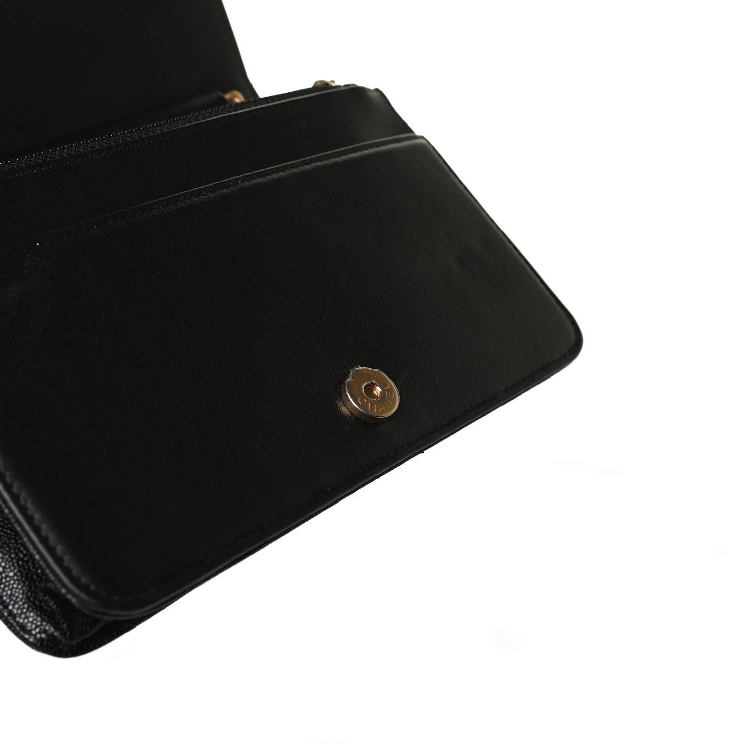 Chanel Caviar Quilted Boy Wallet On Chain WOC Black 15 of 20