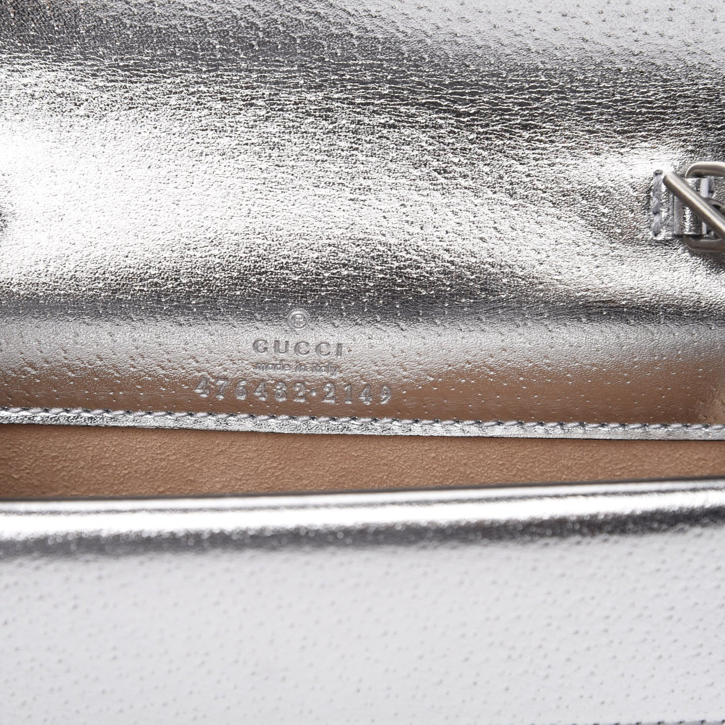 Metallic Calfskin Super Mini Dionysus Shoulder Bag Silver