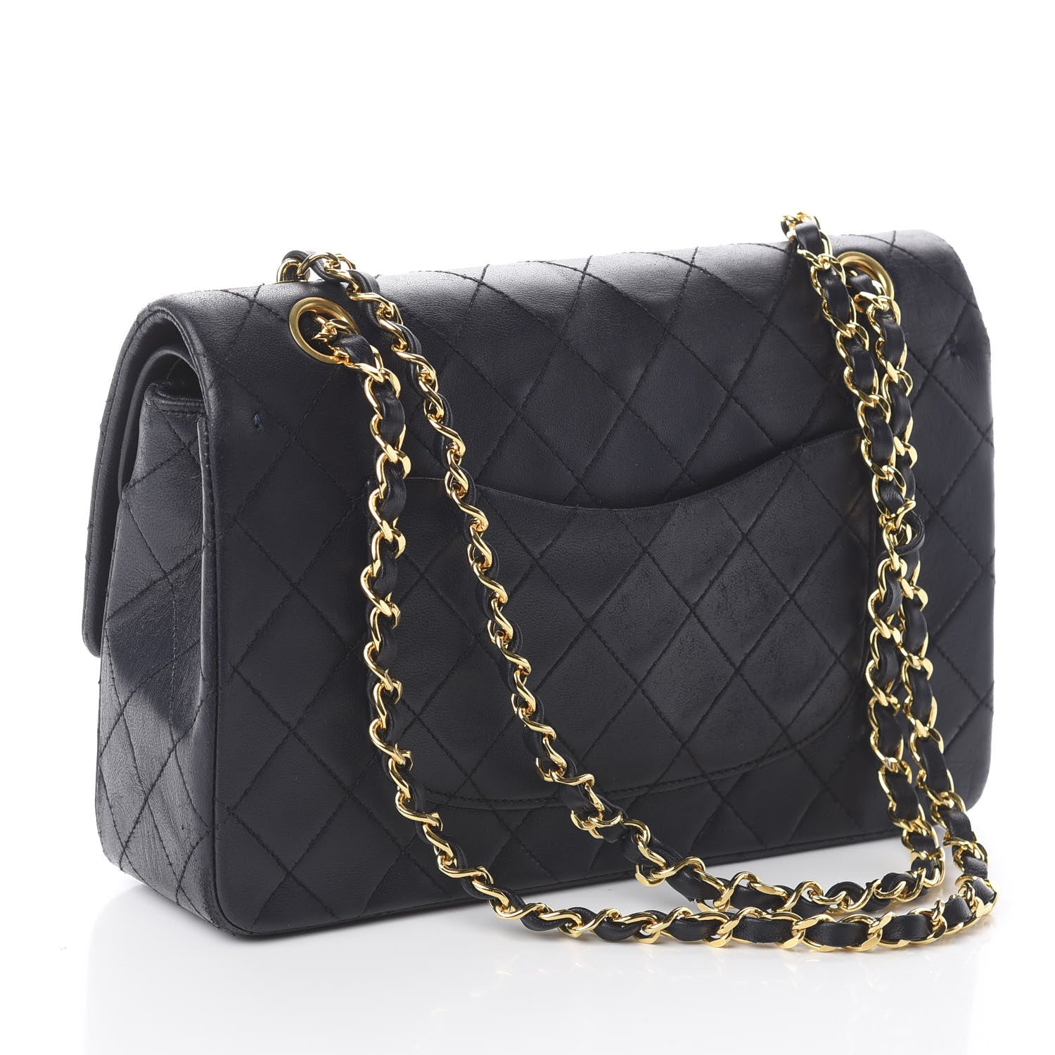 Chanel Lambskin Quilted Medium Double Flap Black 2 of 9