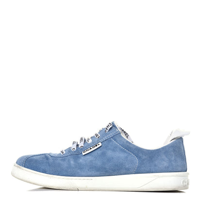 Chanel Suede Calfskin Sneakers 42 Light Blue 1 of 9