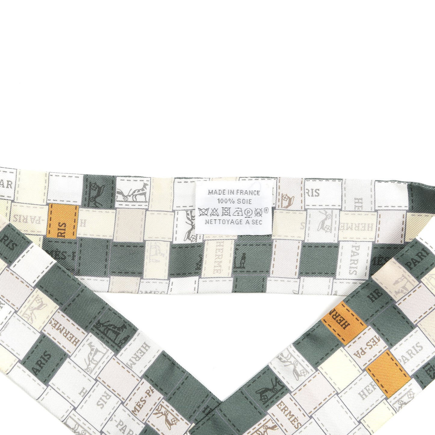 Silk Bolduc Au Carre Twilly Gris Kaki Ocre