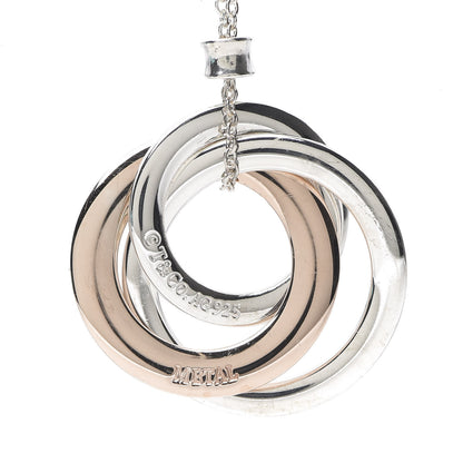 Tiffany Sterling Silver Rubedo 1837 Circles Pendant Necklace 6 of 8