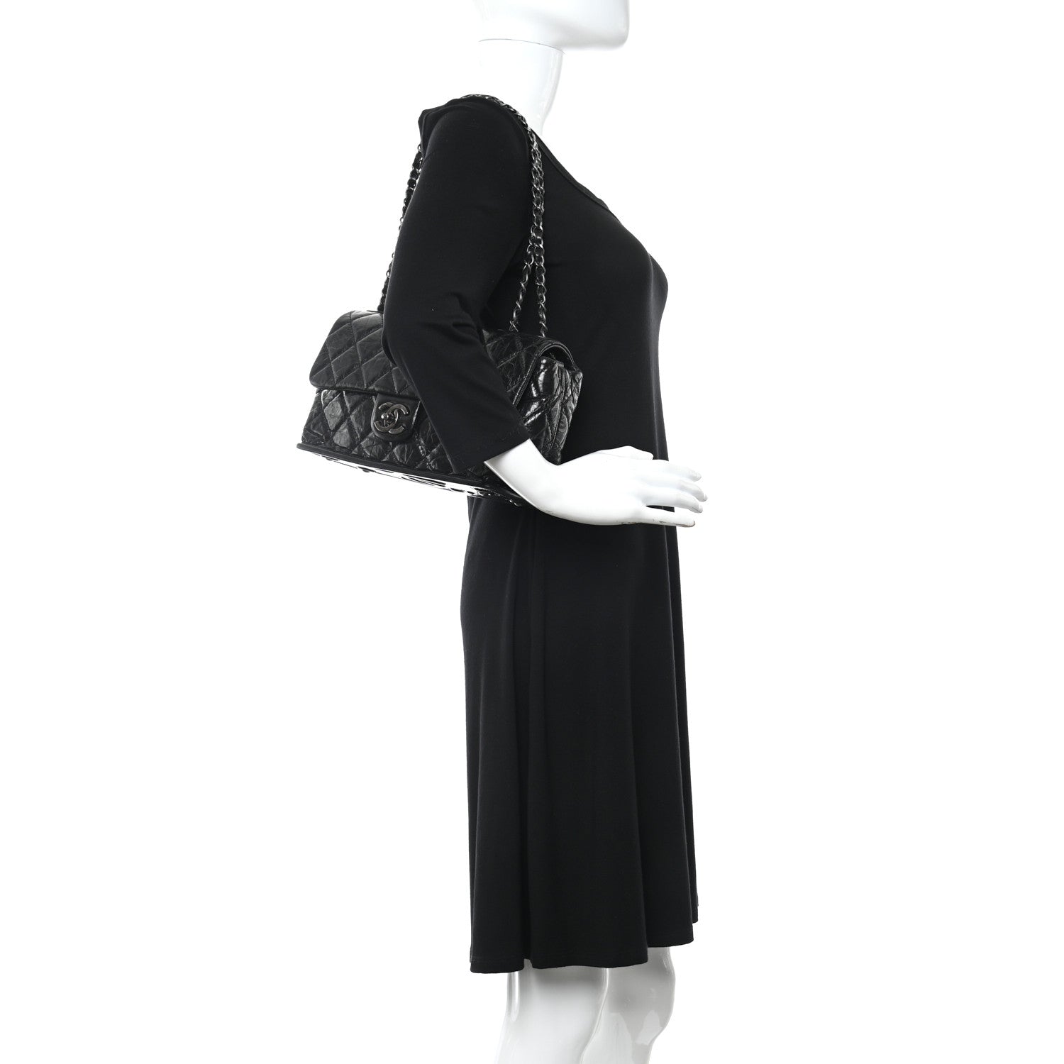 Chanel Aged Calfskin Flap Black 2 of 10
