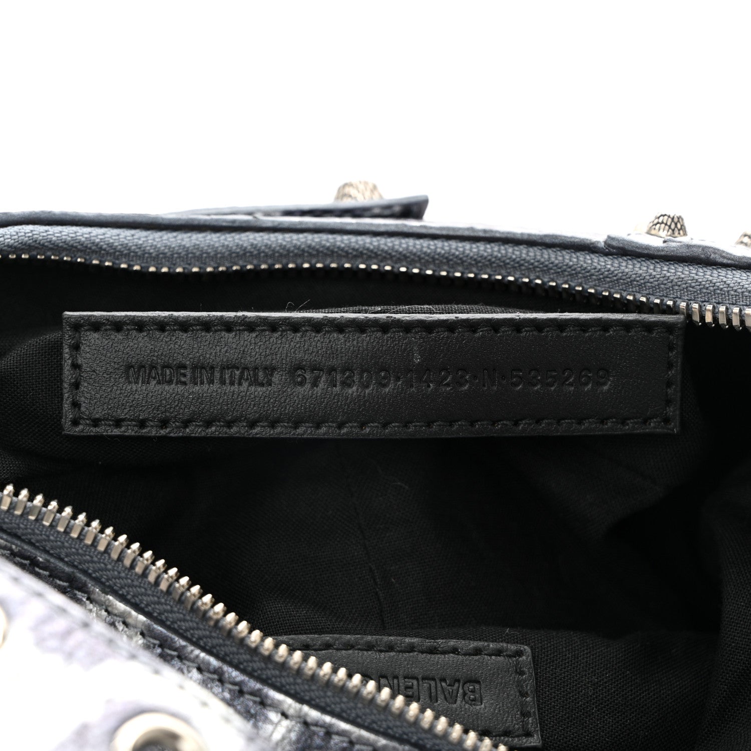 Balenciaga Metallic Agneau Arena Leopard Le Cagole Shoulder Bag XS Dark Grey 8 of 12