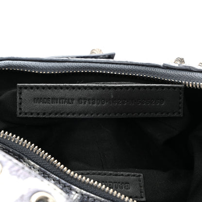 Balenciaga Metallic Agneau Arena Leopard Le Cagole Shoulder Bag XS Dark Grey 8 of 12