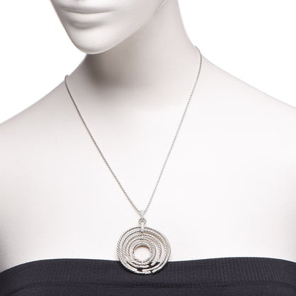 David Yurman Sterling Silver Diamond Large Willow Pendant Necklace 2 of 7