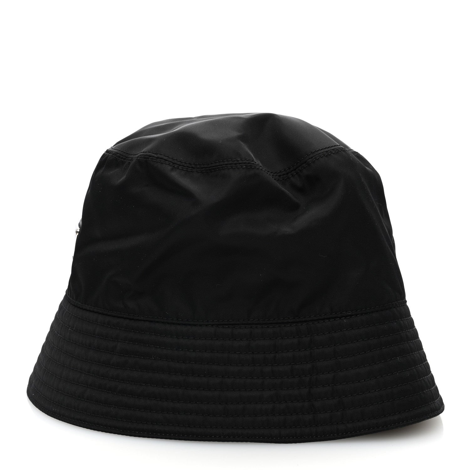 Prada Re-Nylon Metal Triangle Logo Mens Bucket Hat L Black 5 of 8