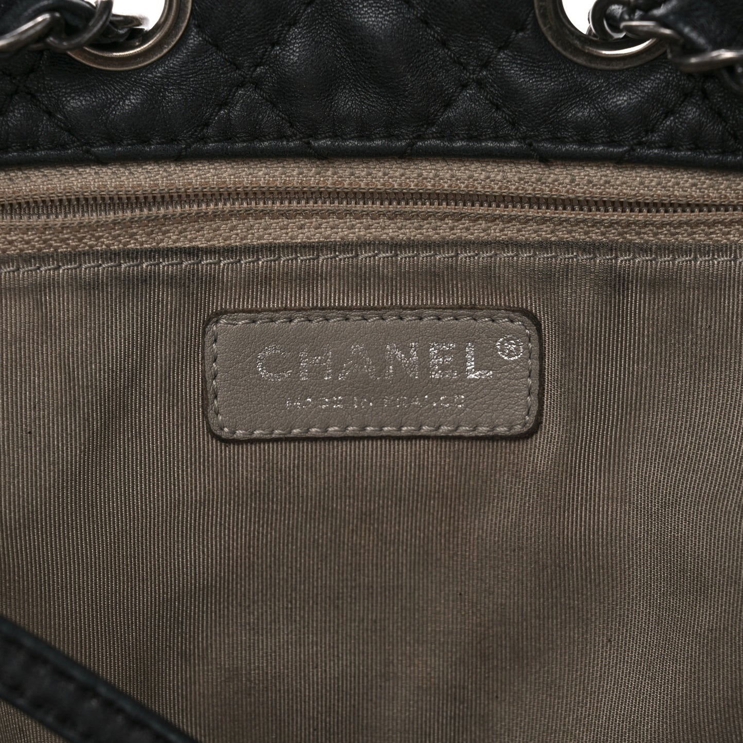 Goatskin Suede Calfskin Quilted Patchwork Drawstring Bag Black