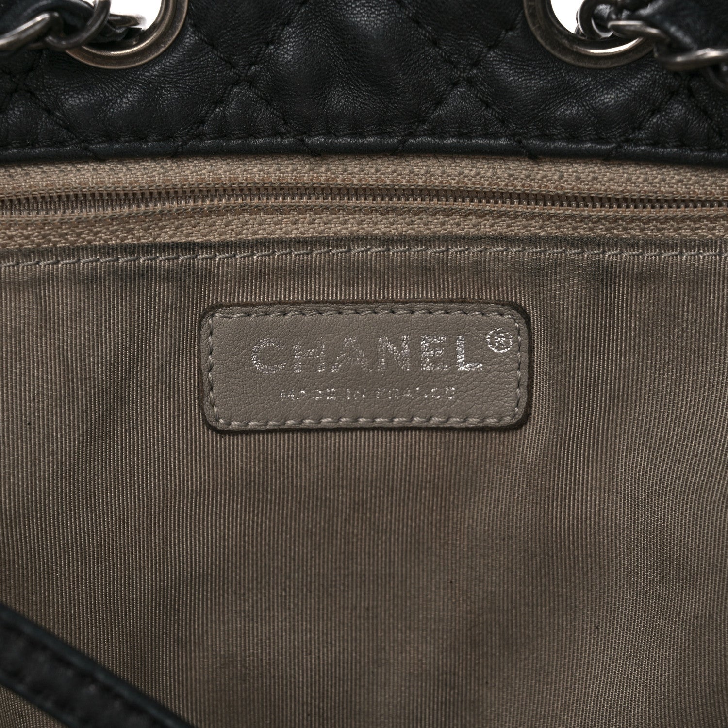 Chanel Goatskin Suede Calfskin Quilted Patchwork Drawstring Bag Black 6 of 14