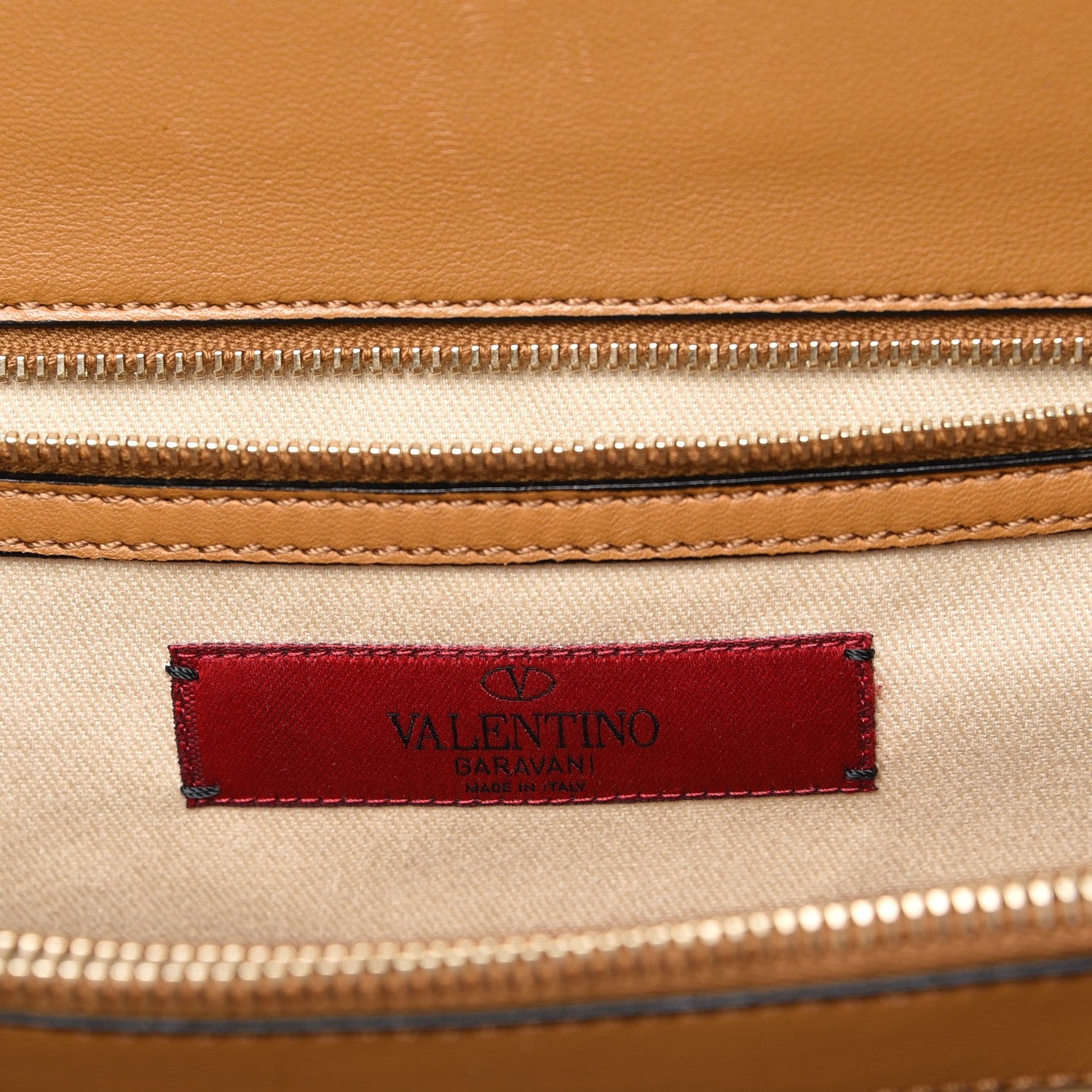 Valentino Garavani Vitello Lace Demetra Satchel Cognac 6 of 8