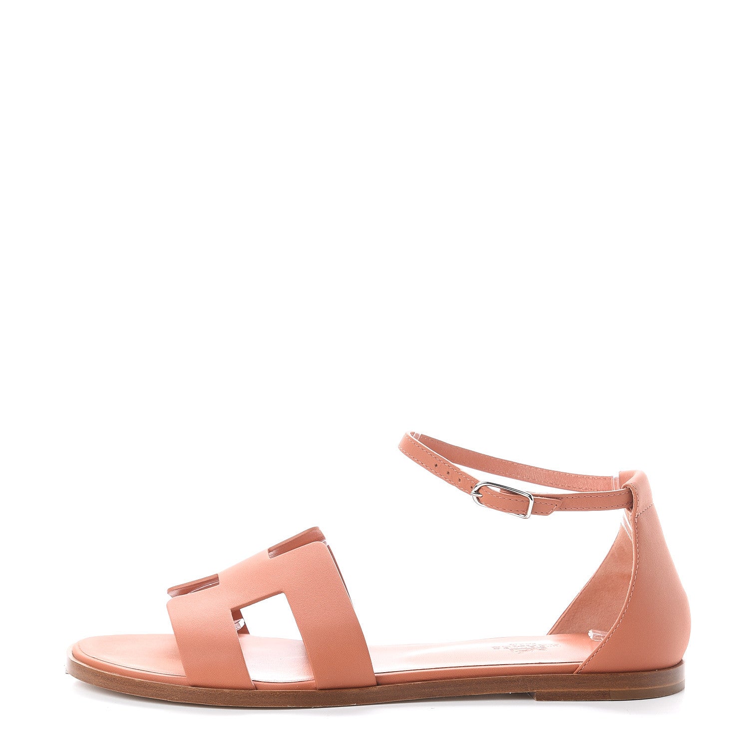 Hermes Calfskin Santorini Sandals 39 Rose Bubinga 1 of 6