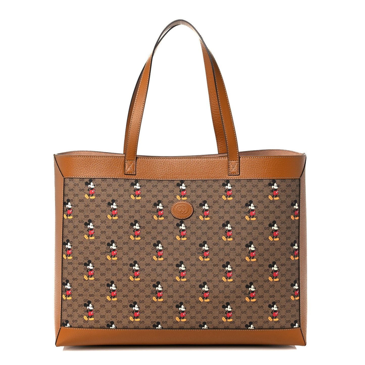 X DISNEY Mini Vintage GG Supreme Monogram Mickey Mouse Large Shopping Tote Beige Vintage Sun Oil