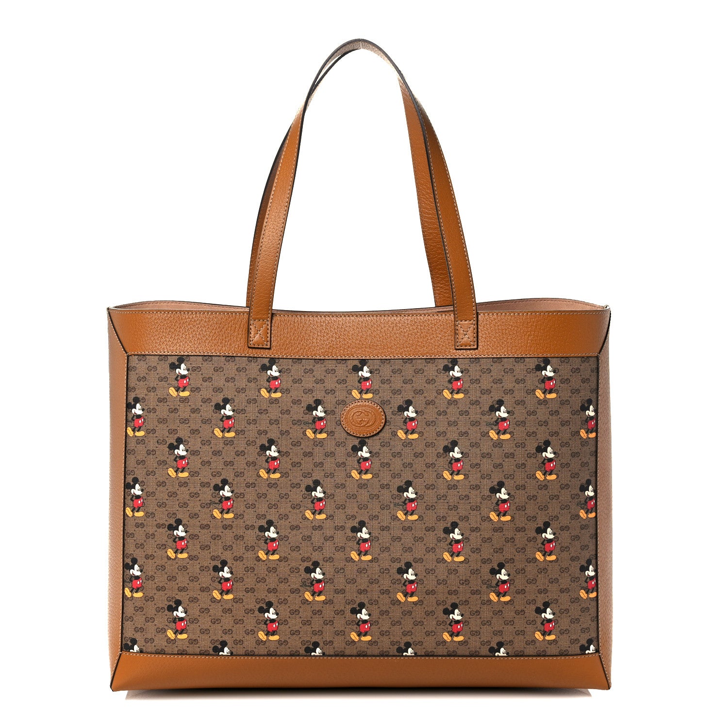 Gucci X DISNEY Mini Vintage GG Supreme Monogram Mickey Mouse Large Shopping Tote Beige Vintage Sun Oil 3 of 12