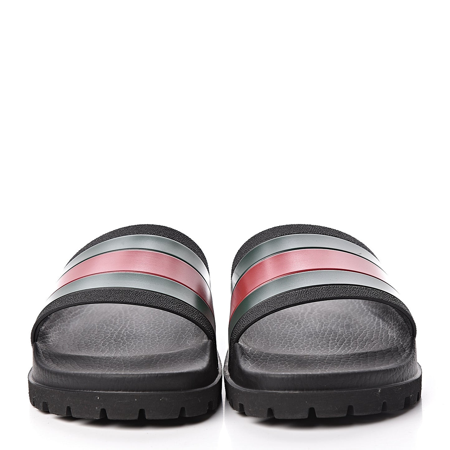 Rubber Web Mens Lug Sole Slide Sandals 10 Black Green Red