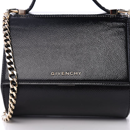 Givenchy Textured Patent Calfskin Mini Pandora Box Chain Crossbody Bag Black 9 of 9