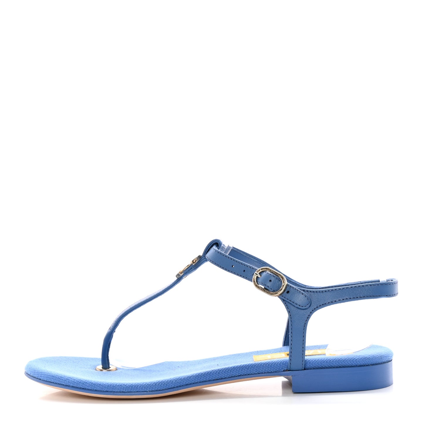 Lambskin CC Logo Thong Sandals 37 Blue