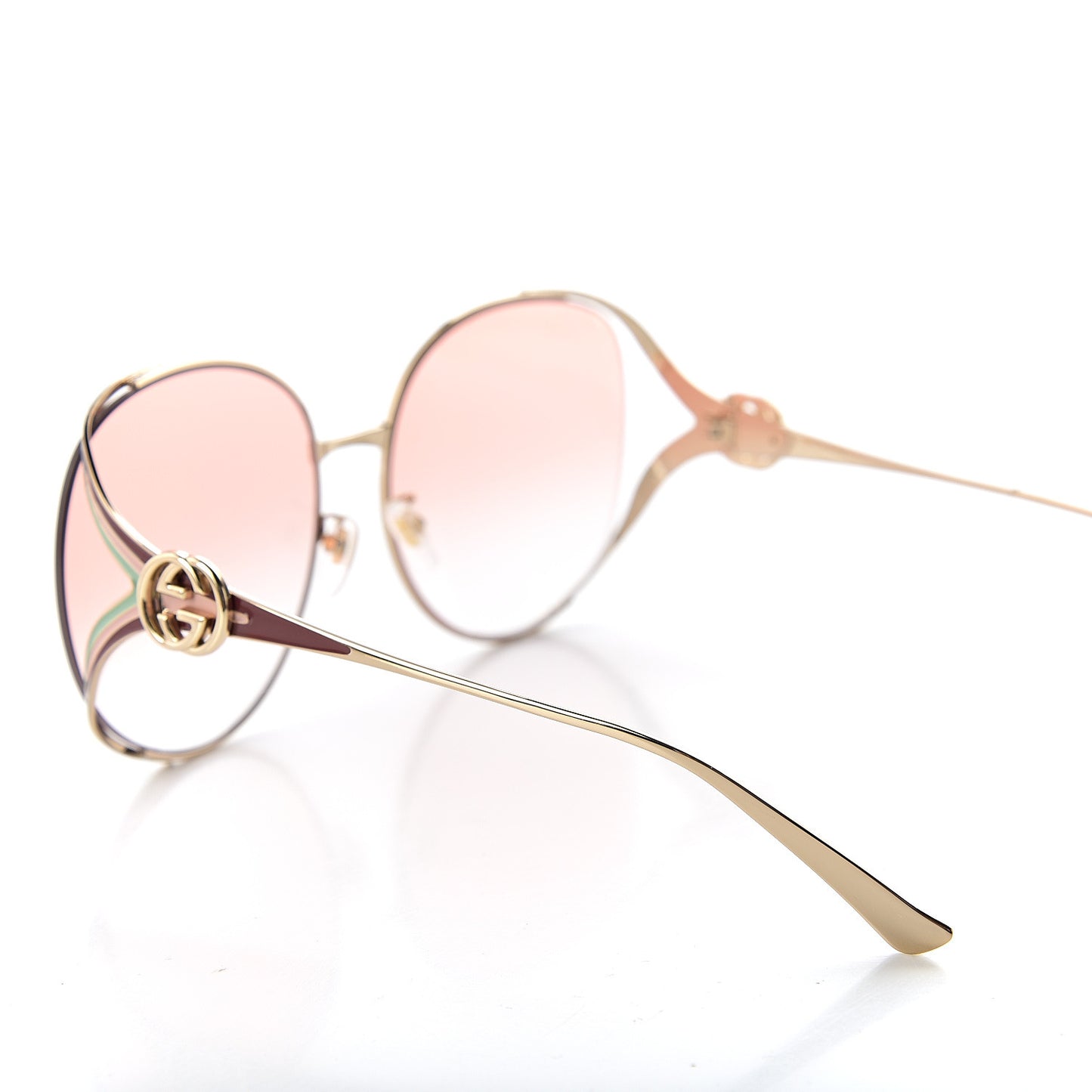Metal Oversized Round Frame GG0225S Sunglasses Gold