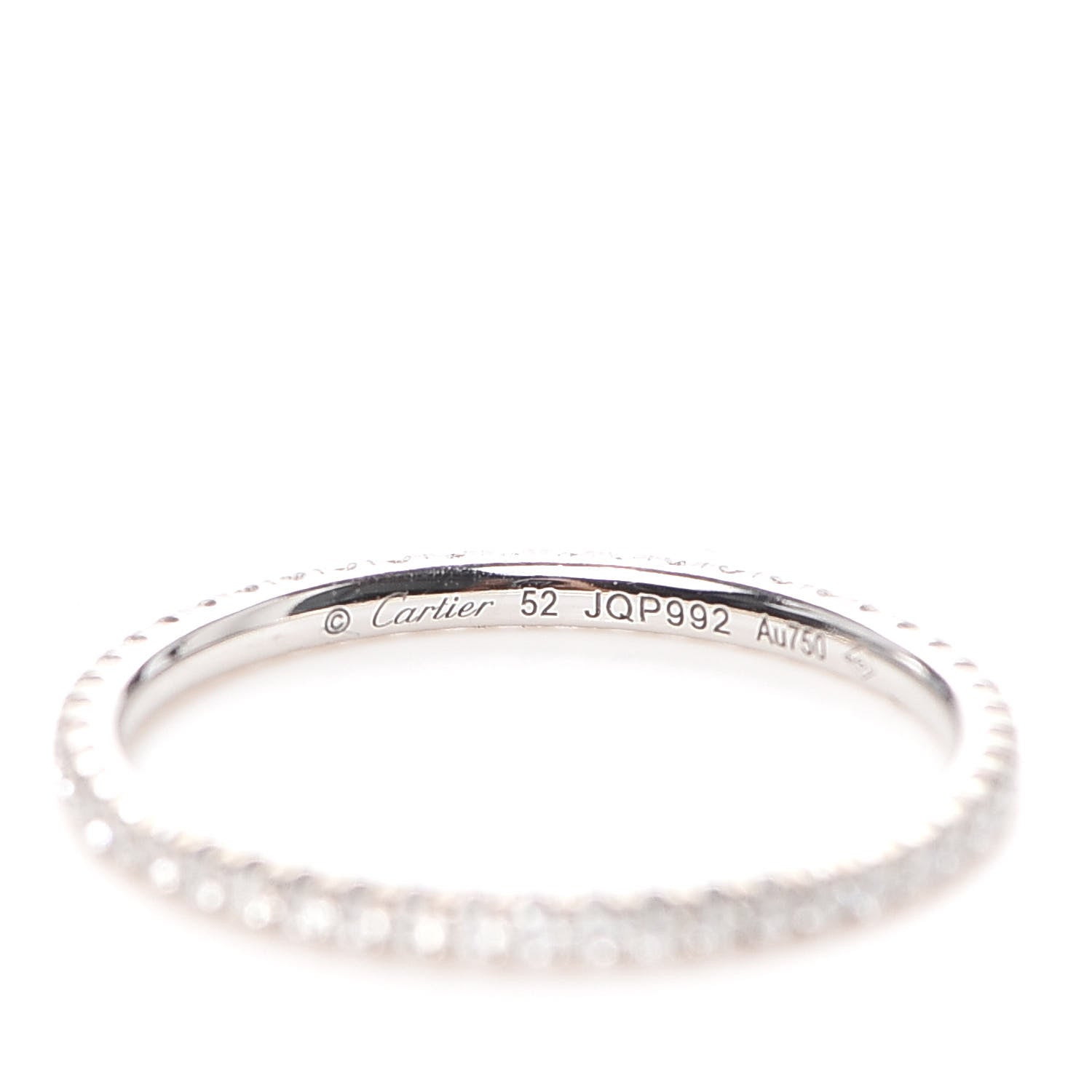 Cartier 18K White Gold Diamond 1.5mm Etincelle de Cartier Wedding Band Ring 52 6 5 of 5