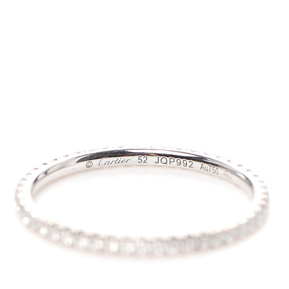 Cartier 18K White Gold Diamond 1.5mm Etincelle de Cartier Wedding Band Ring 52 6 5 of 5