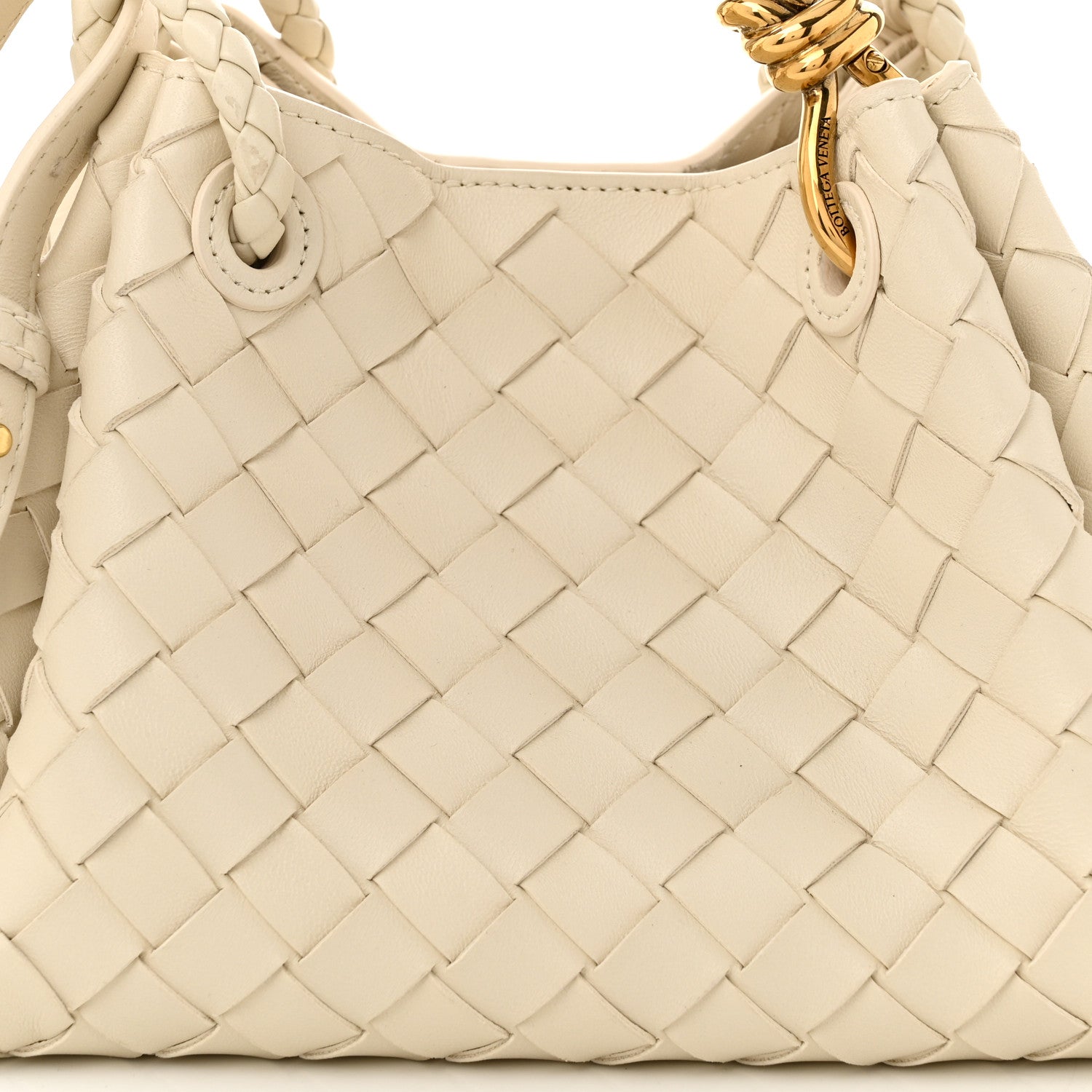 Bottega Veneta Nappa Intrecciato Small Parachute Shoulder Bag Sea Salt 7 of 9