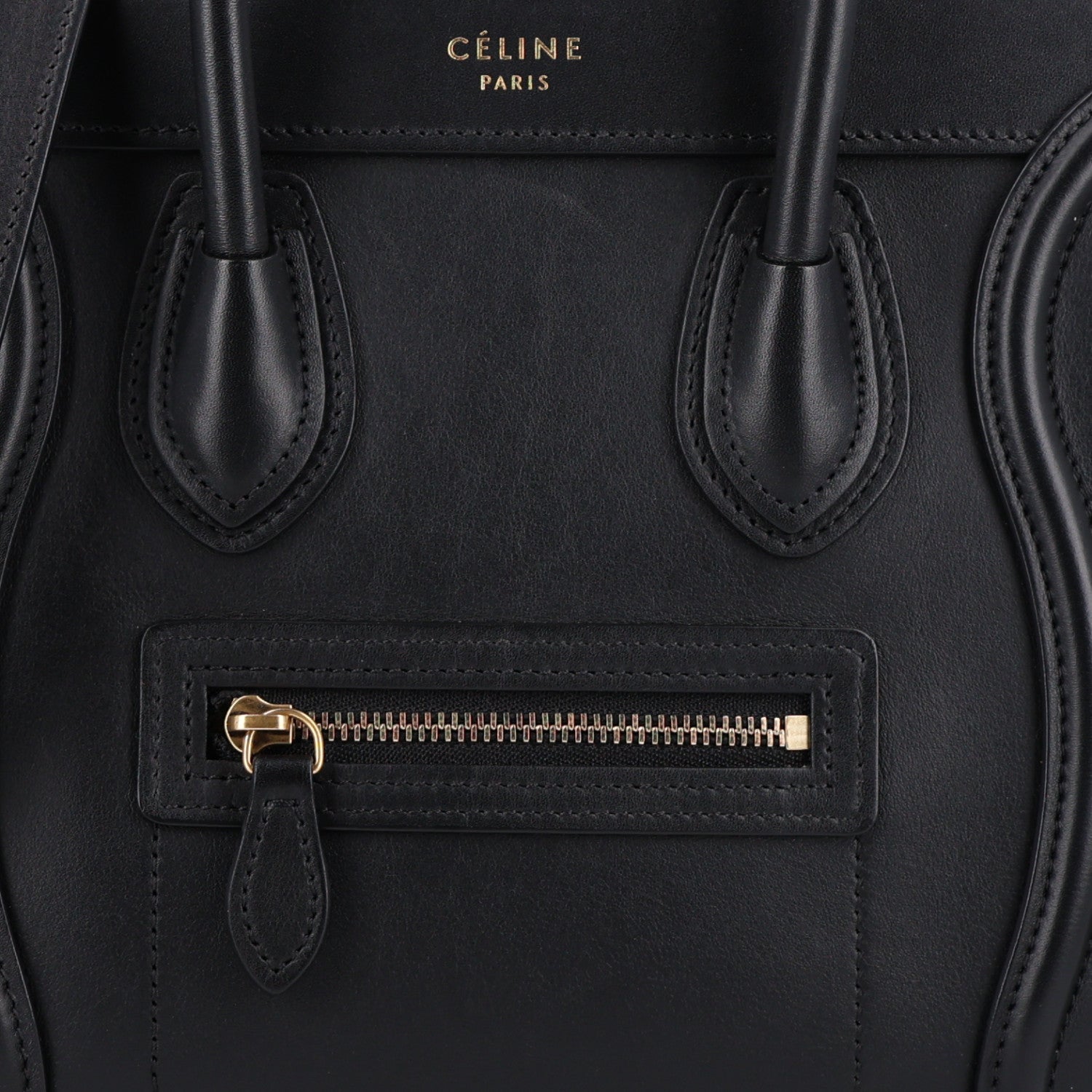 Celine Smooth Calfskin Nano Luggage Black 7 of 9