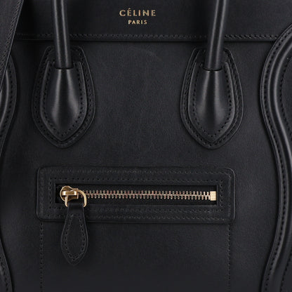 Celine Smooth Calfskin Nano Luggage Black 7 of 9