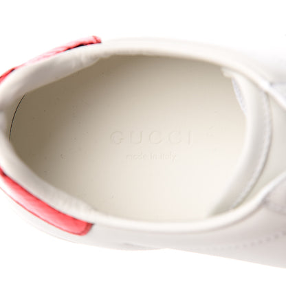 Gucci Calfskin Ayers Bee Embroidered Womens Ace Sneakers 36.5 White Green 8 of 9