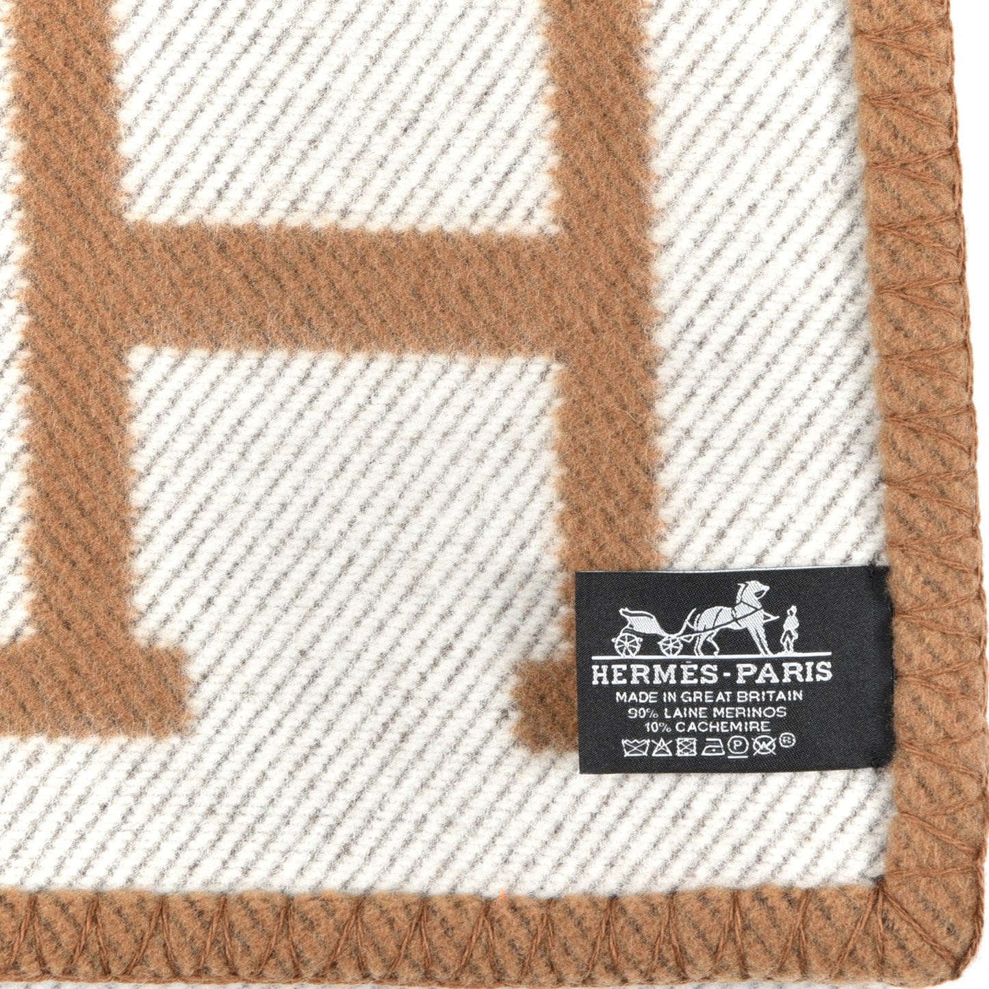 Wool Cashmere Avalon Blanket Ecru Camel