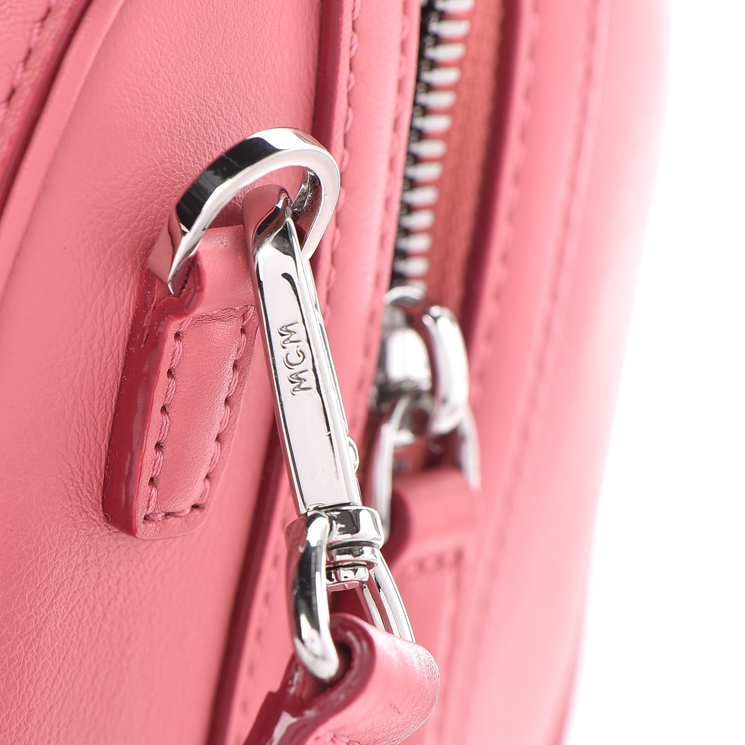 MCM Calfskin Small Essential Boston Bag Pink 12 of 15