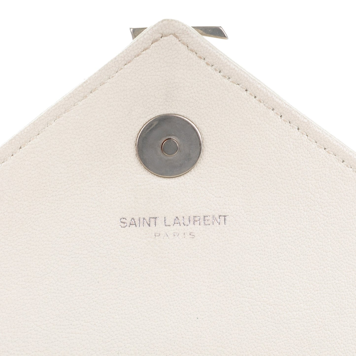 Calfskin Matelasse Chevron Classic Monogram Baby Chain Bag Dove White