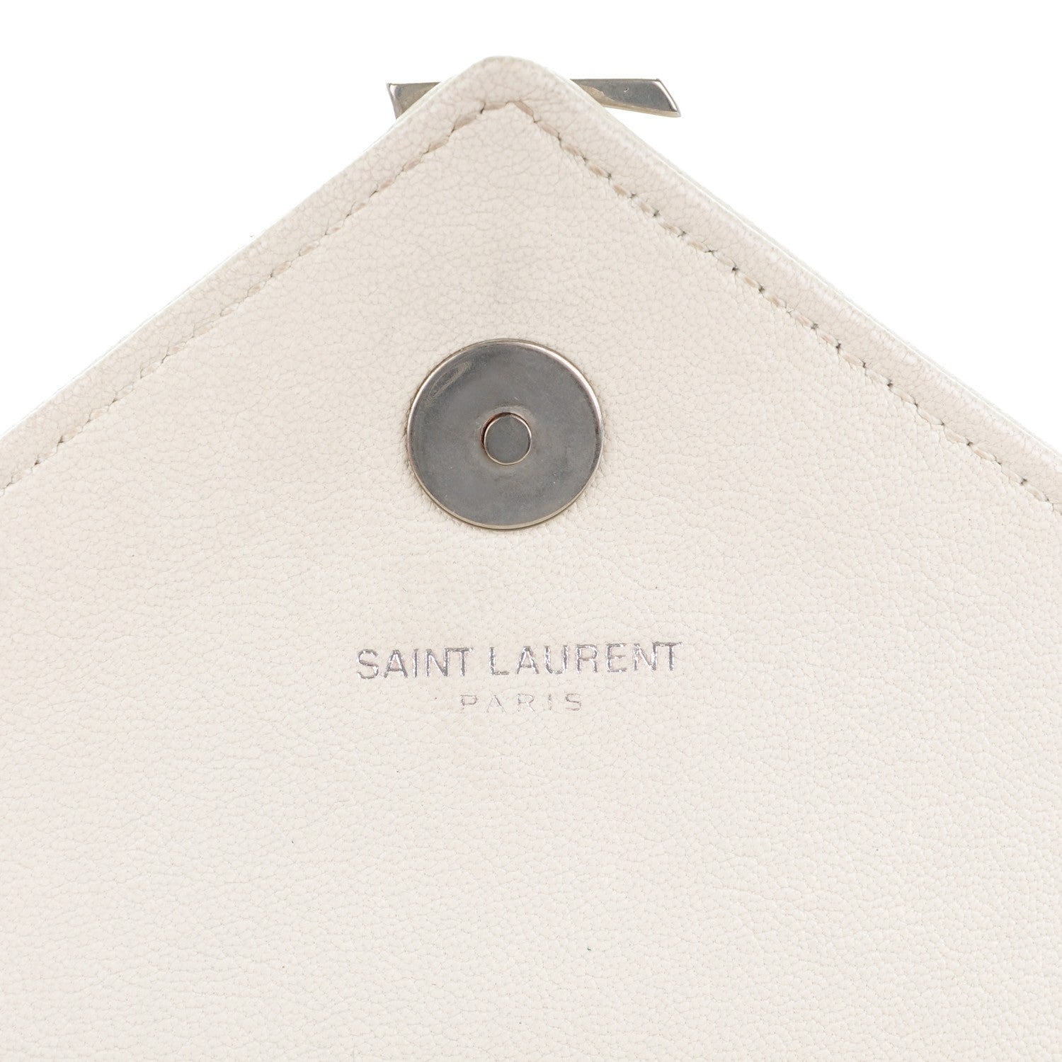 Saint Laurent Calfskin Matelasse Chevron Classic Monogram Baby Chain Bag Dove White 6 of 8
