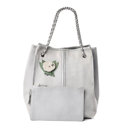 Chanel Iridescent Caviar Camellia Flower Shopping Tote Grey 1 of 12