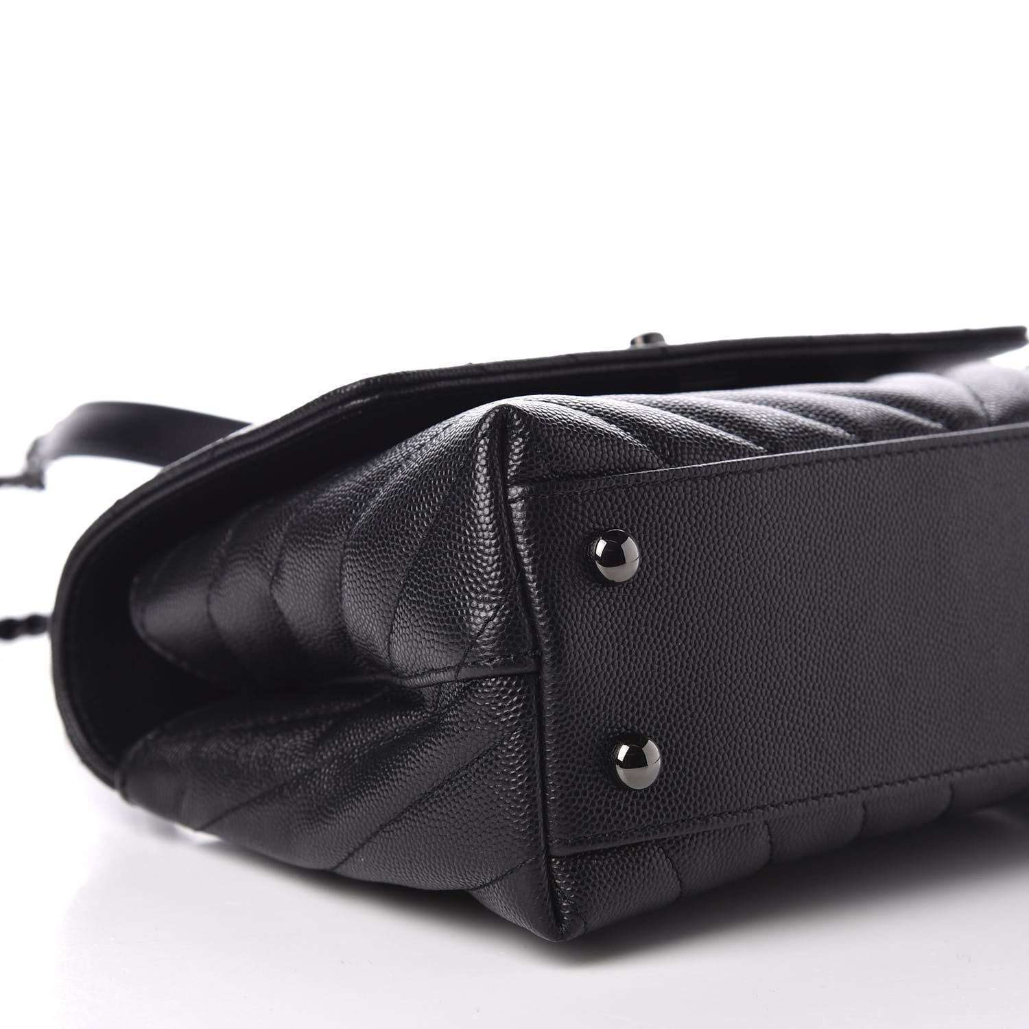 Chanel Caviar Chevron Quilted Mini Coco Handle Flap So Black 5 of 11