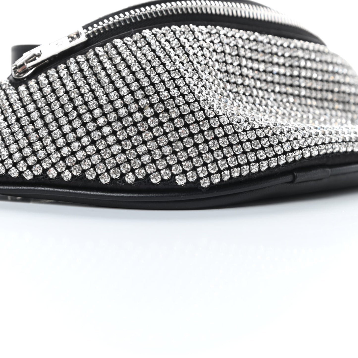 Rhinestone Mesh Mini Attica Belt Bag Black