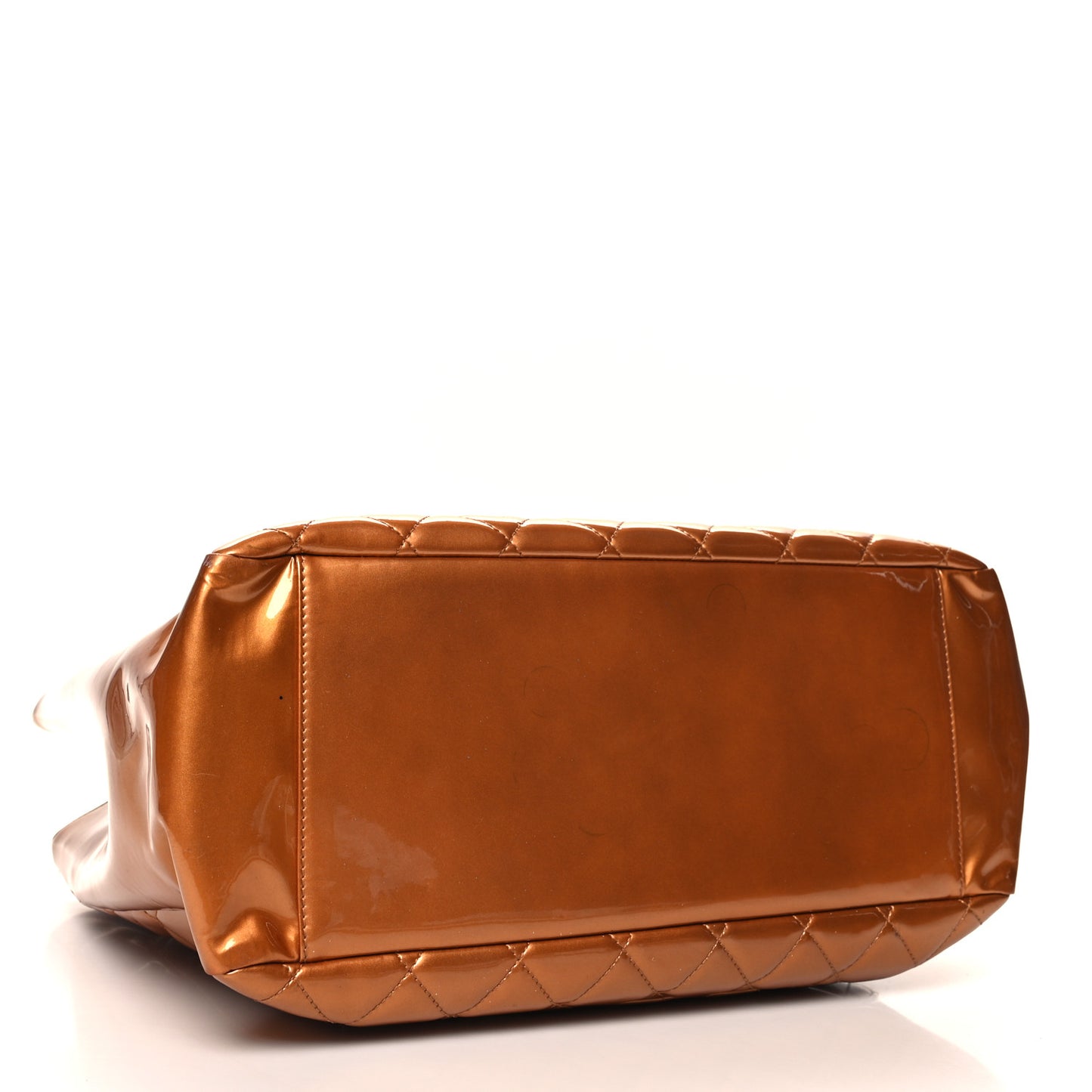 Metallic Patent Quilted Grand Shopping Tote GST Bronze