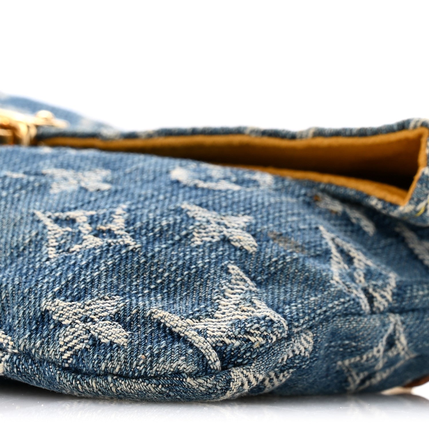 Louis Vuitton Monogram Denim Pochette Plat Clutch Blue 10 of 12