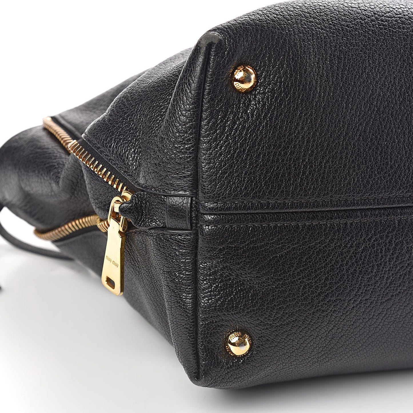 Goatskin Madras Zip Tote Black
