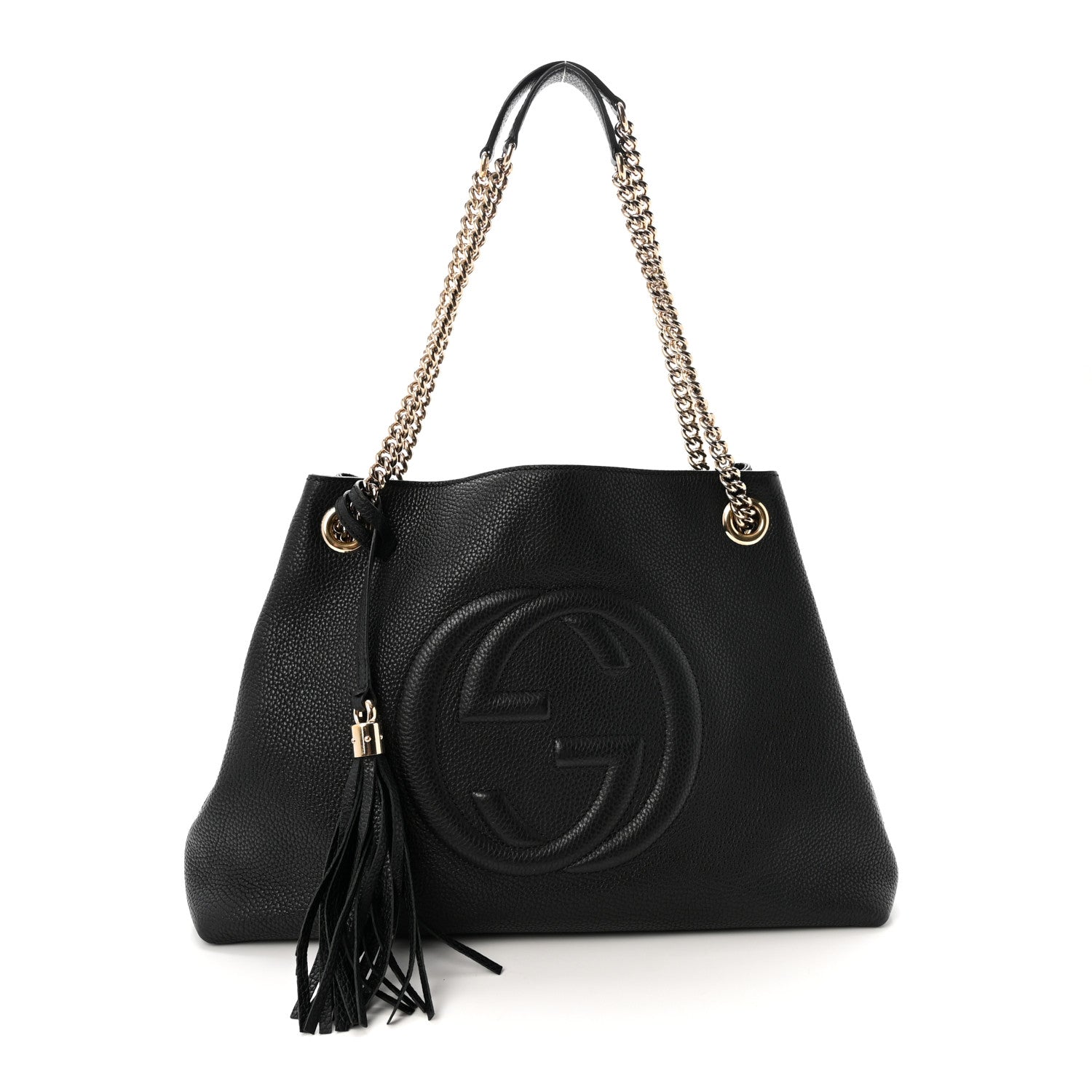 Gucci Pebbled Calfskin Medium Soho Chain Shoulder Bag Black 1 of 10