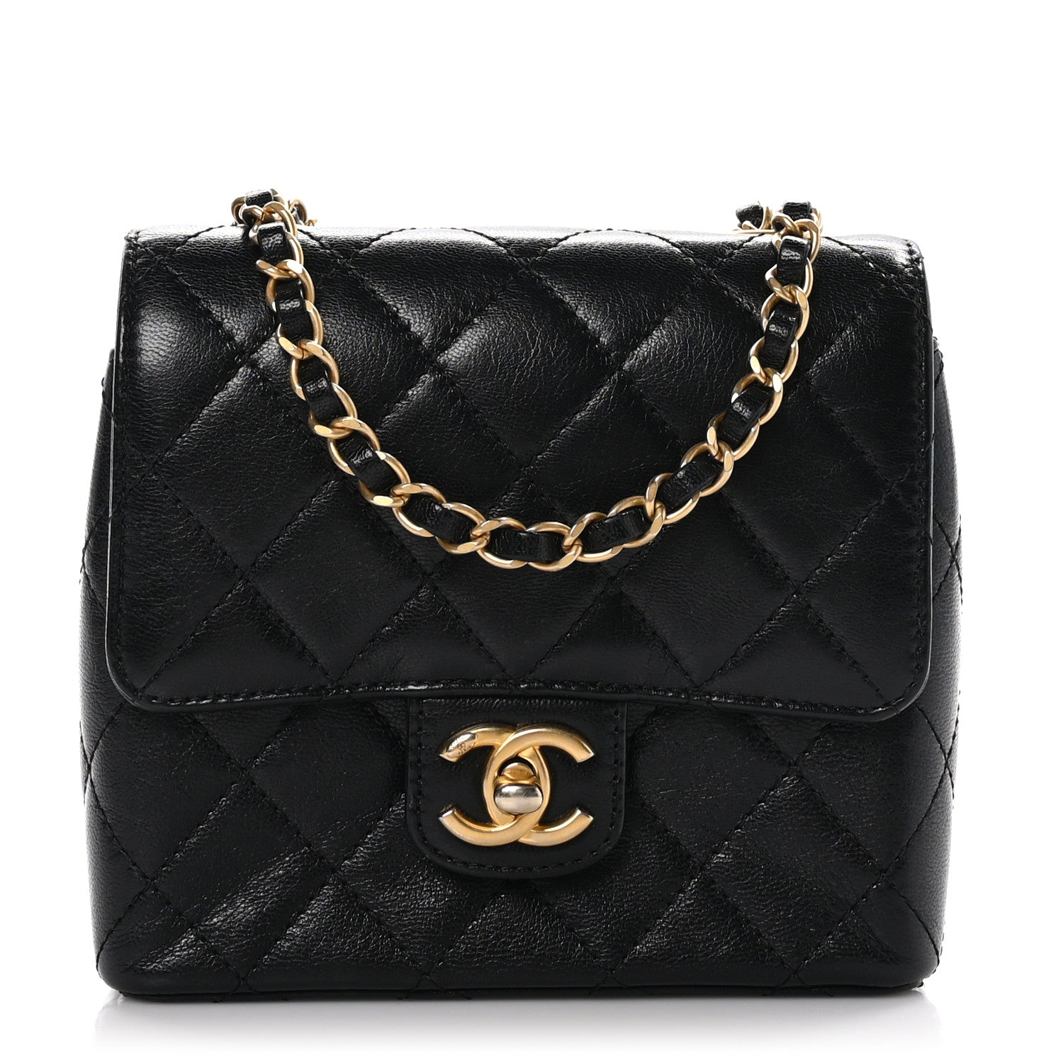 Chanel Goatskin Quilted Mini Square Flap Black 1 of 10