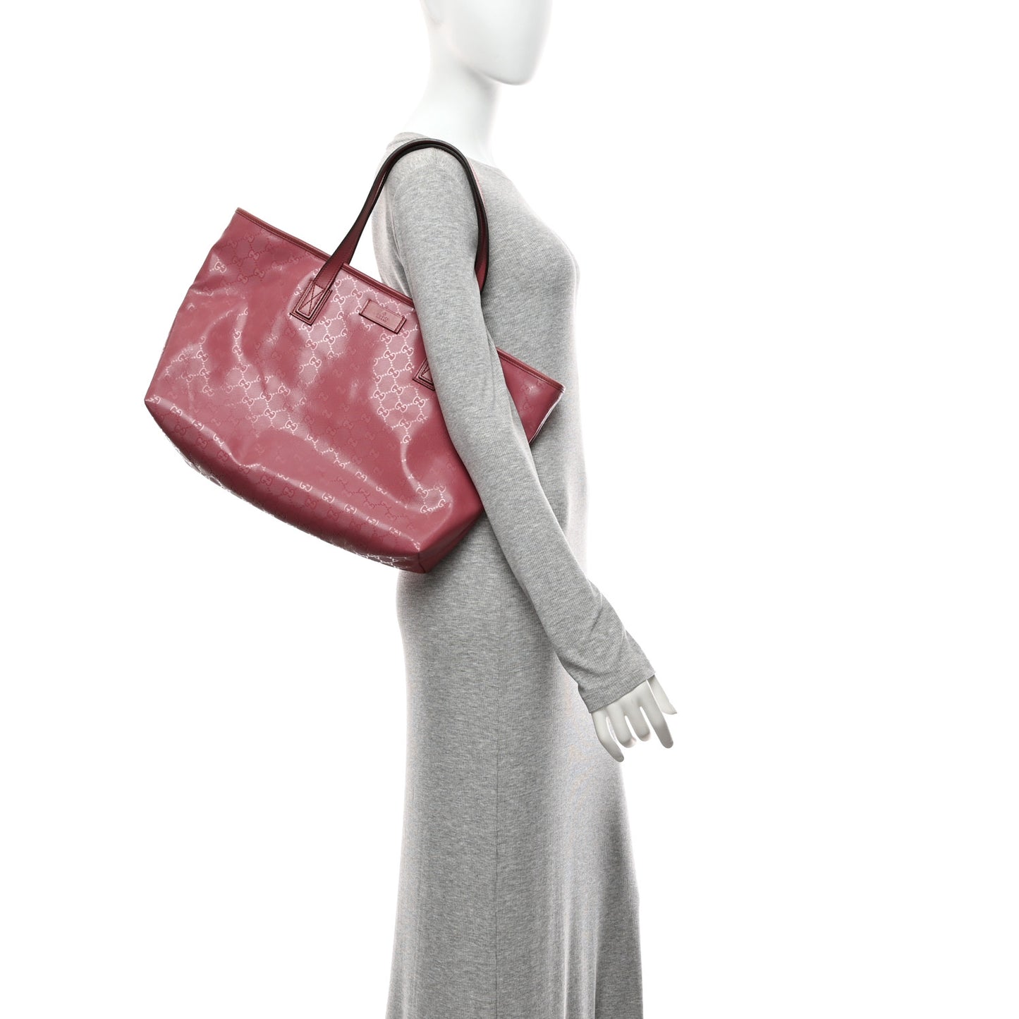 Imprime Monogram Medium Zippered Shopping Tote Pink
