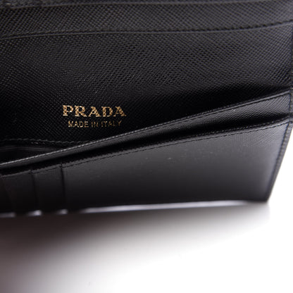 Prada Saffiano Compact Envelope Wallet Black 8 of 9