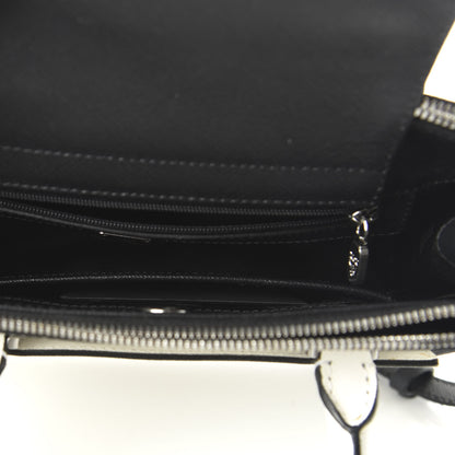 MCM Saffiano Small Bi-Color Elda Tote White Black 5 of 9